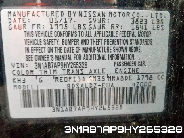 3N1AB7AP9HY265328 фото 2