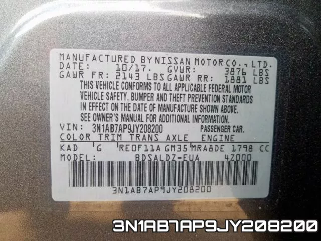 3N1AB7AP9JY208200 фото 2