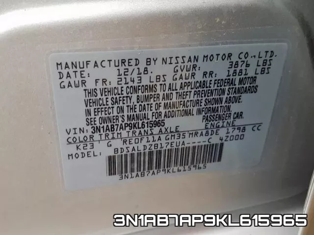 3N1AB7AP9KL615965 фото 2