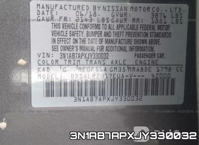 3N1AB7APXJY330032 фото 10