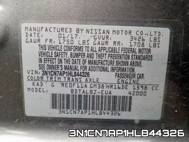 3N1CN7AP1HL844326 фото 2