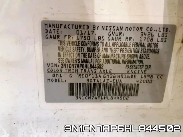 3N1CN7AP6HL844502 фото 2