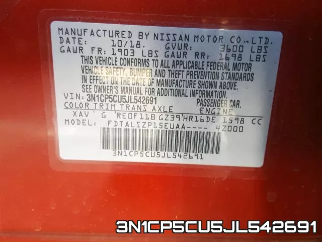 3N1CP5CU5JL542691 фото 2