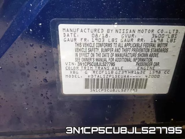 3N1CP5CU8JL527795 фото 2