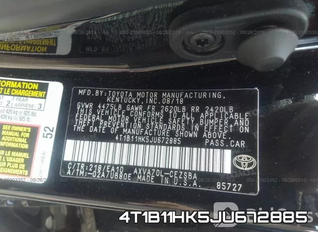 4T1B11HK5JU672885 фото 7