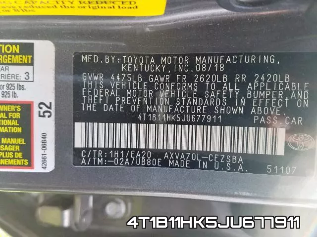 4T1B11HK5JU677911 фото 2