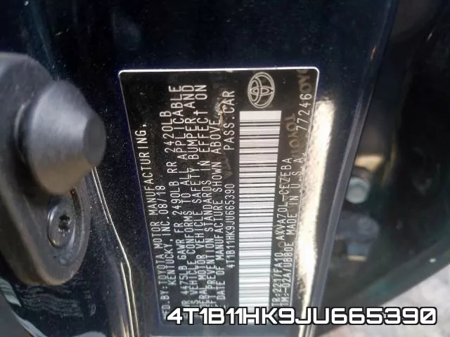 4T1B11HK9JU665390 фото 2