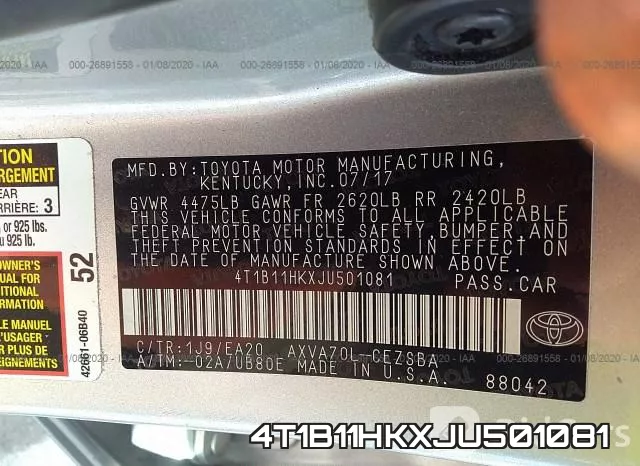 4T1B11HKXJU501081 фото 10