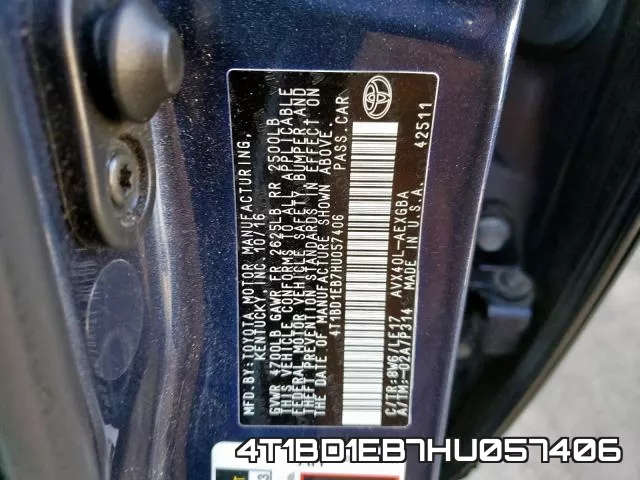 4T1BD1EB7HU057406 фото 2