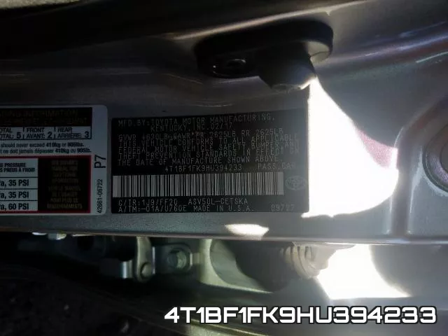 4T1BF1FK9HU394233 фото 2