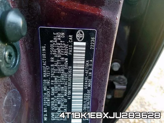 4T1BK1EBXJU283628 фото 2