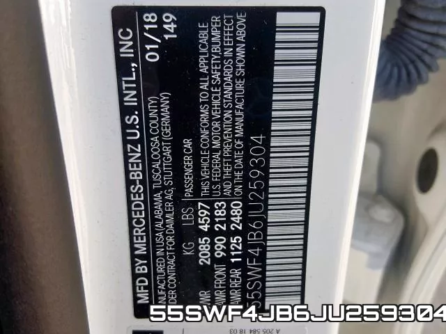 55SWF4JB6JU259304 фото 2