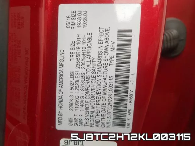 5J8TC2H72KL003115 фото 2