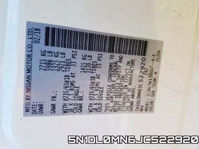 5N1DL0MN6JC522920 фото 2