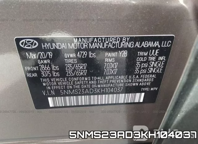 5NMS23AD3KH104037 фото 9