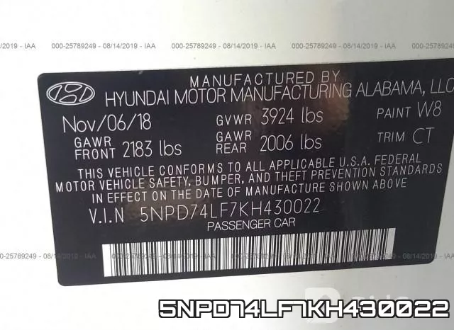 5NPD74LF7KH430022 фото 9