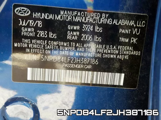 5NPD84LF2JH387186 фото 2