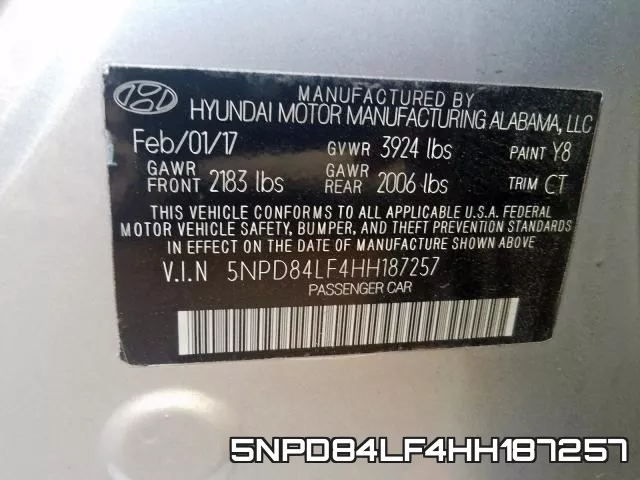 5NPD84LF4HH187257 фото 2