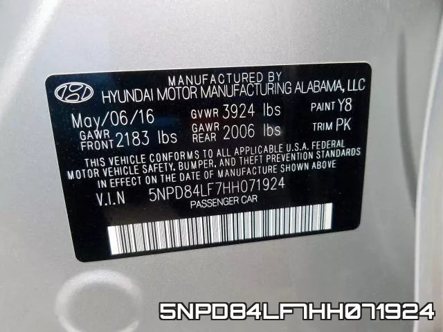 5NPD84LF7HH071924 фото 2