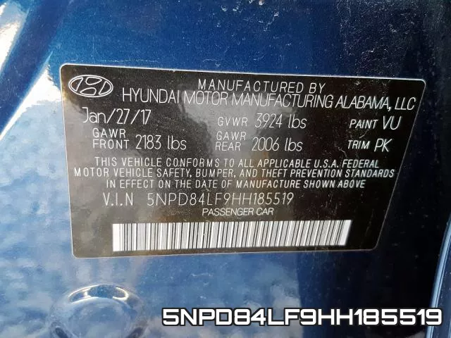 5NPD84LF9HH185519 фото 2