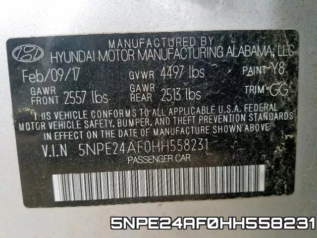 5NPE24AF0HH558231 фото 2