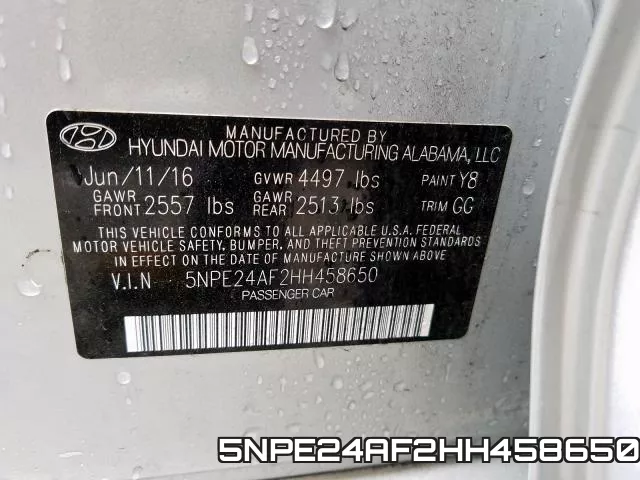 5NPE24AF2HH458650 фото 2