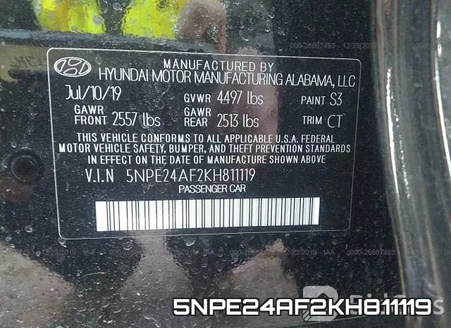5NPE24AF2KH811119 фото 9