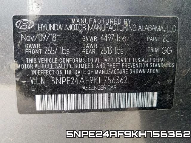 5NPE24AF9KH756362 фото 2