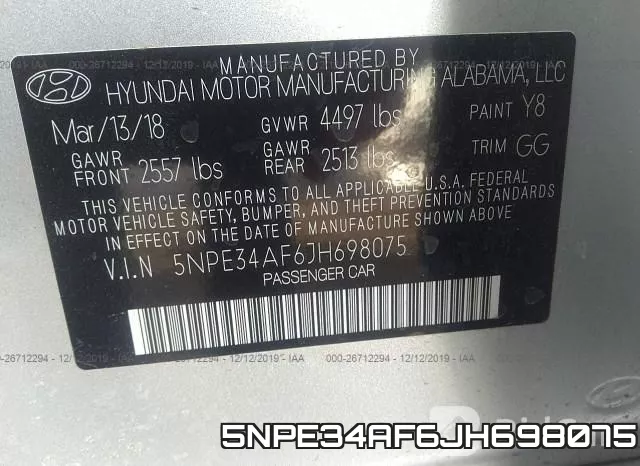5NPE34AF6JH698075 фото 8
