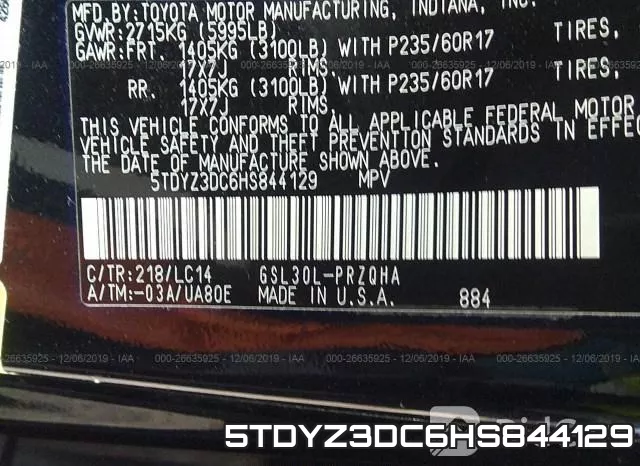 5TDYZ3DC6HS844129 фото 10