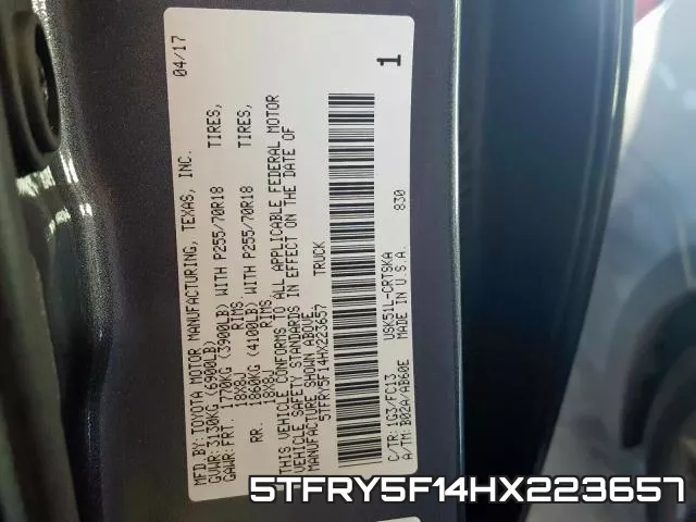 5TFRY5F14HX223657 фото 2