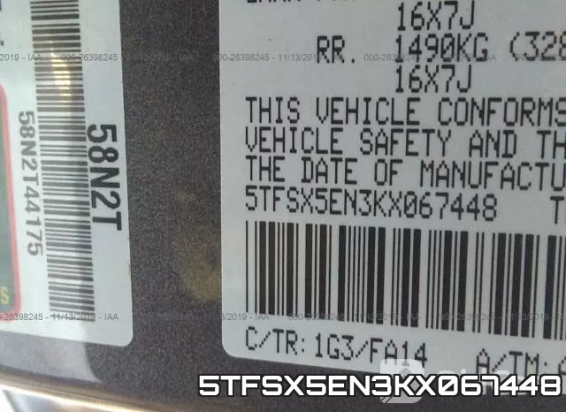 5TFSX5EN3KX067448 фото 7