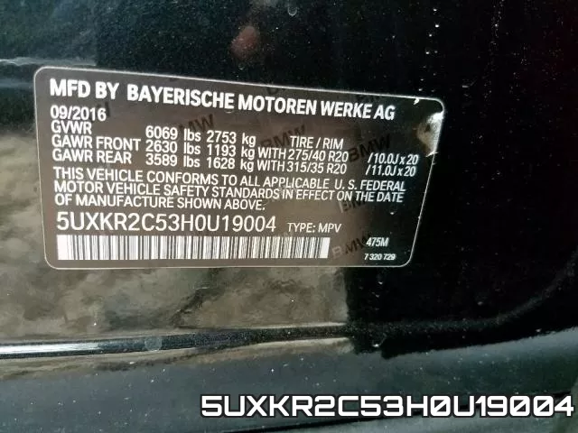 5UXKR2C53H0U19004 фото 2