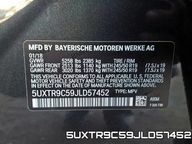 5UXTR9C59JLD57452 фото 2