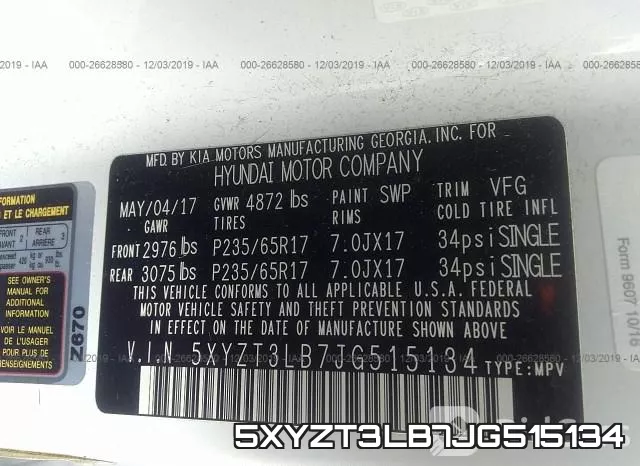 5XYZT3LB7JG515134 фото 8