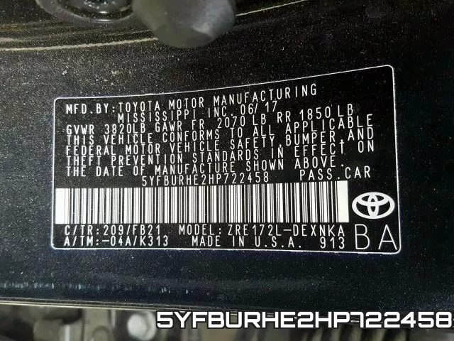 5YFBURHE2HP722458 фото 2