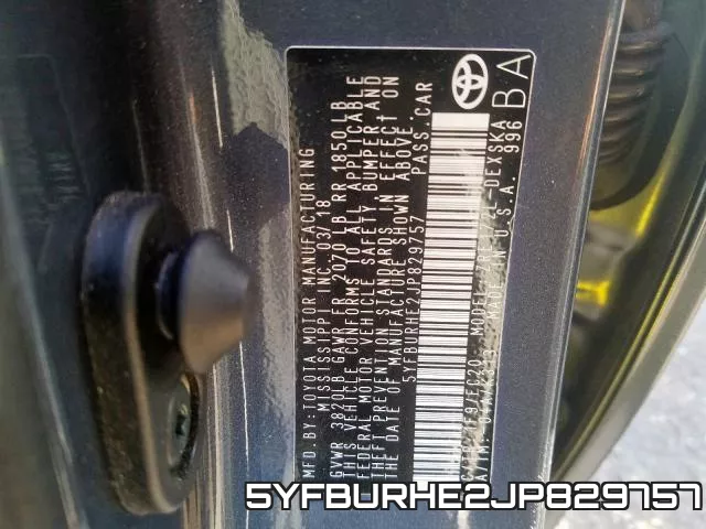 5YFBURHE2JP829757 фото 2