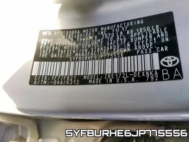 5YFBURHE6JP775556 фото 2