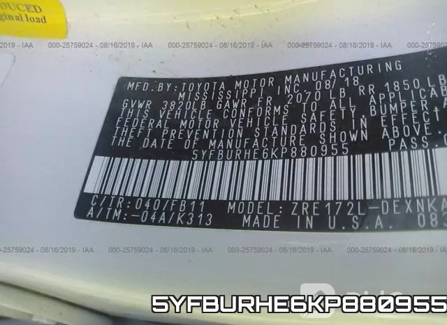 5YFBURHE6KP880955 фото 10