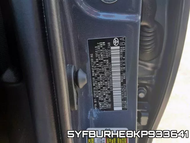 5YFBURHE8KP933641 фото 2