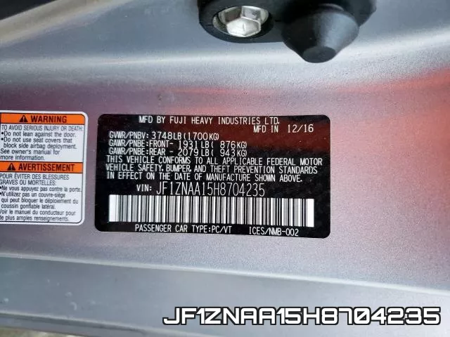 JF1ZNAA15H8704235 фото 2