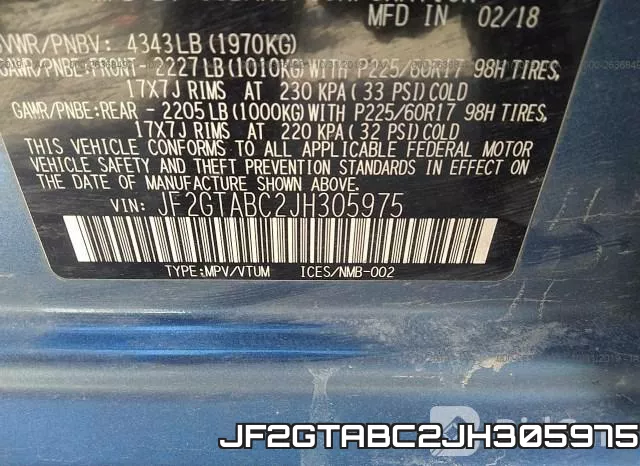 JF2GTABC2JH305975 фото 8