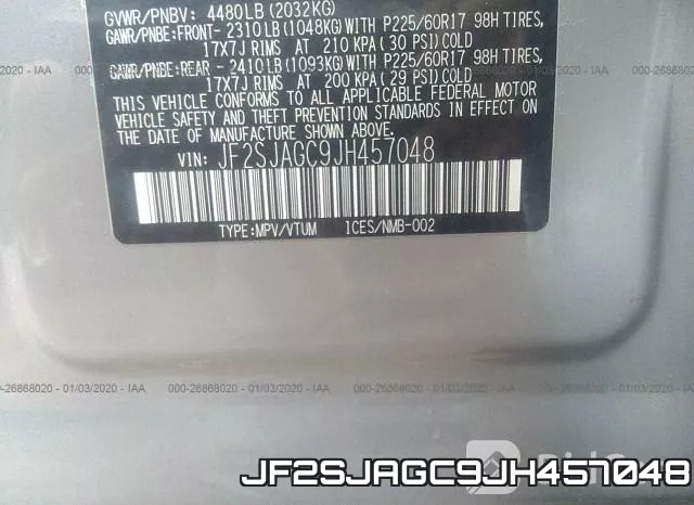 JF2SJAGC9JH457048 фото 7