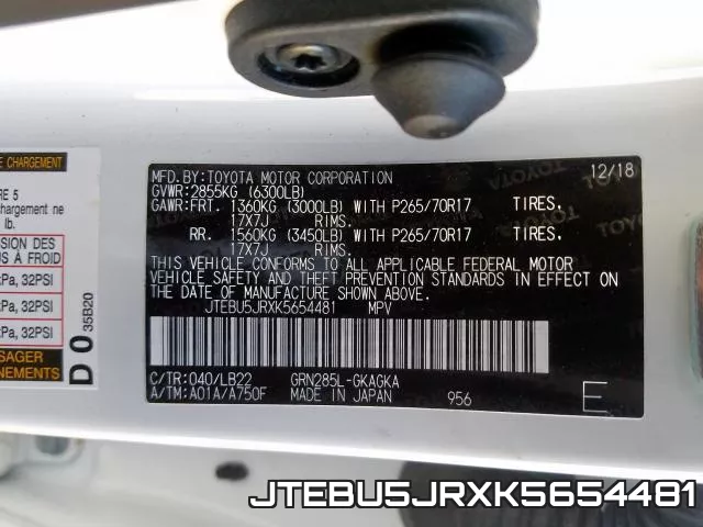 JTEBU5JRXK5654481 фото 2