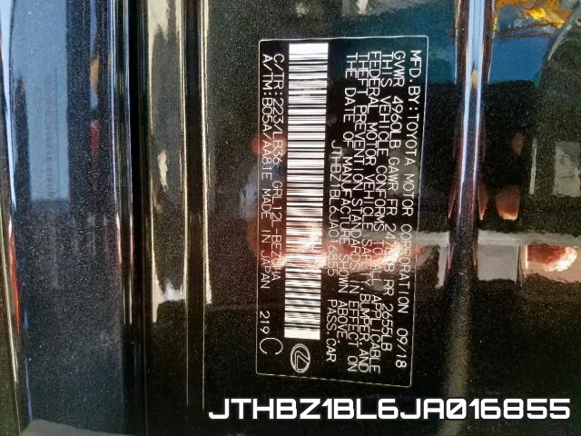 JTHBZ1BL6JA016855 фото 2