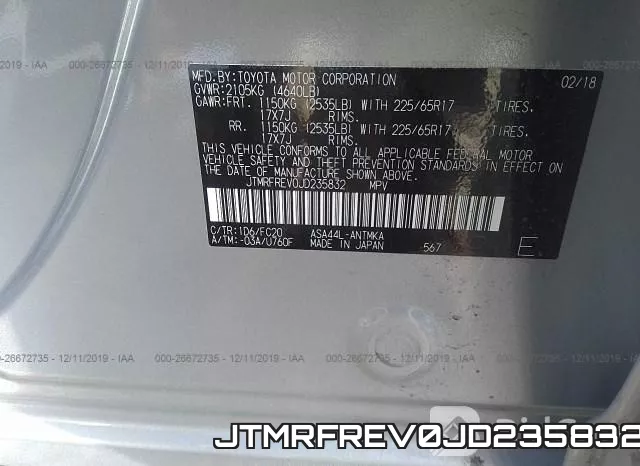 JTMRFREV0JD235832 фото 8