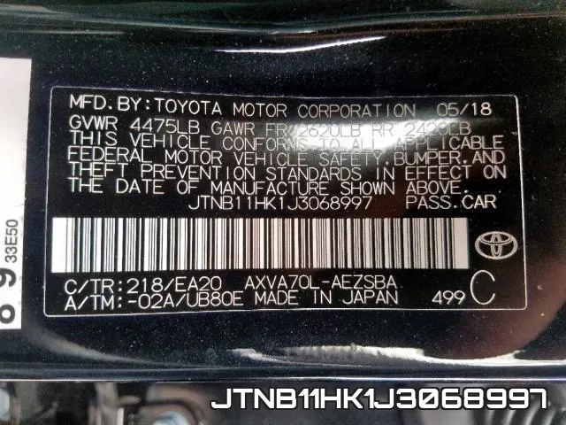 JTNB11HK1J3068997 фото 2
