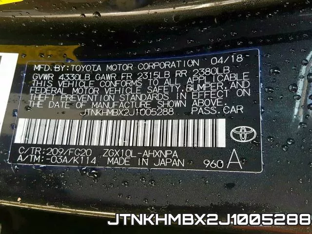 JTNKHMBX2J1005288 фото 2