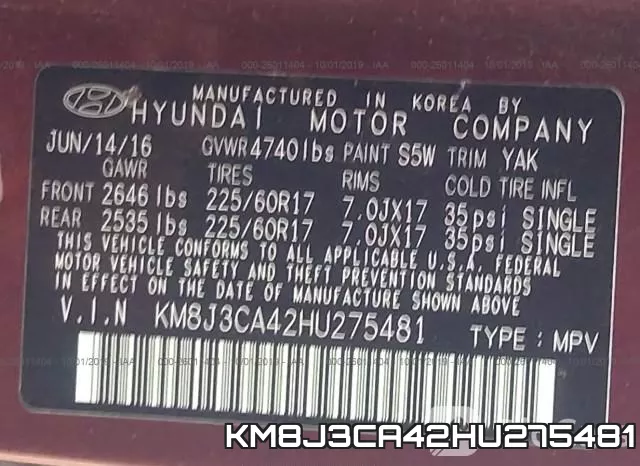 KM8J3CA42HU275481 фото 9