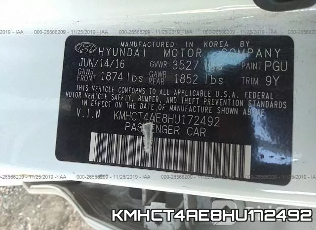 KMHCT4AE8HU172492 фото 8